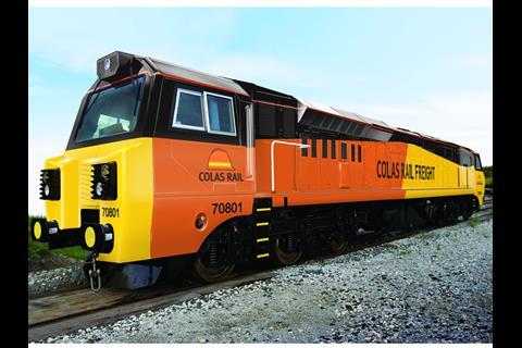 Impression of GE Transportation Class 70 PowerHaul locomotive for Colas Rail.